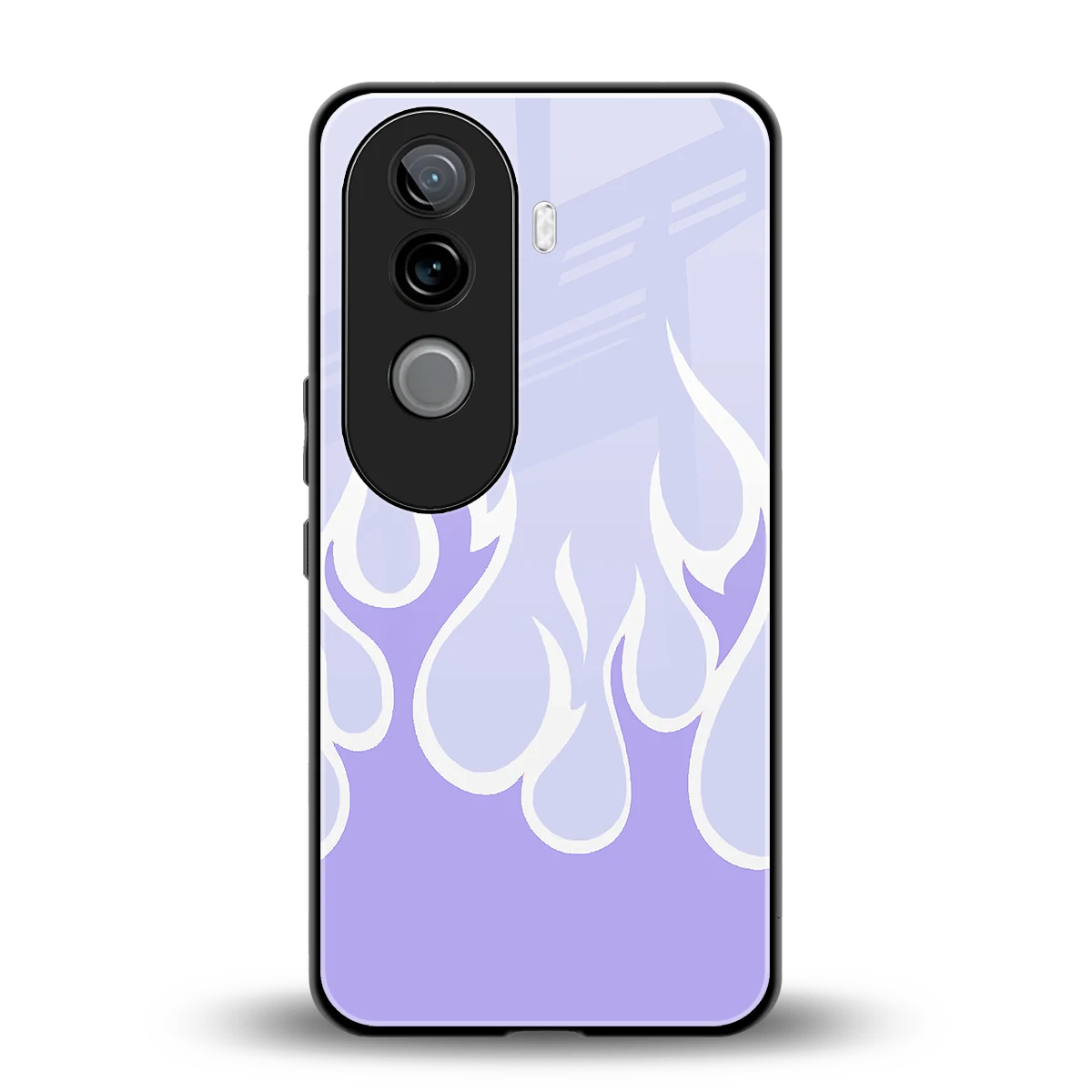 Y2K Retro Purple Flames back phone cover | glass case for vivo v40e