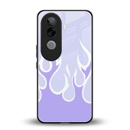 Y2K Retro Purple Flames back phone cover | glass case for vivo v40e