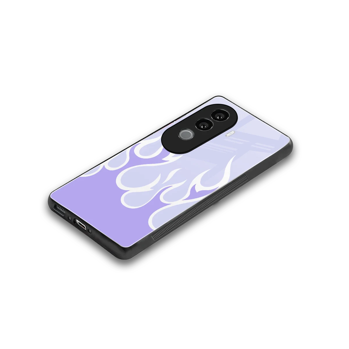 Y2K Retro Purple Flames stylish phone case for vivo v40e | glossy glass and slim fit
