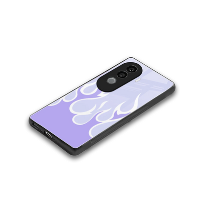 Y2K Retro Purple Flames stylish phone case for vivo v40e | glossy glass and slim fit