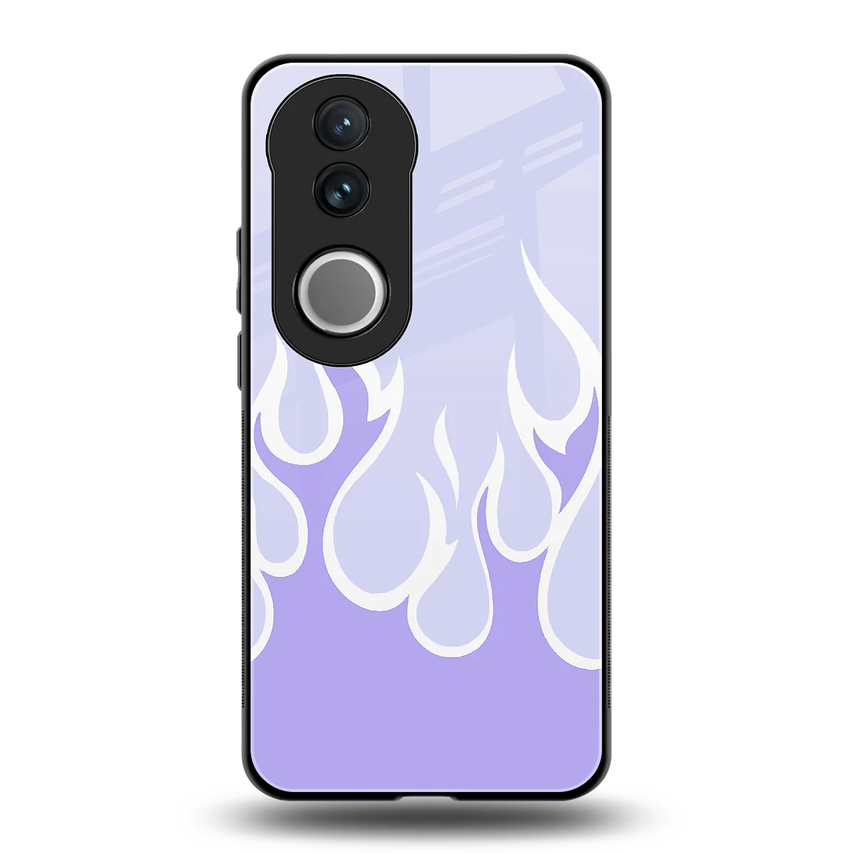 Y2K Retro Purple Flames back phone cover | glass case for vivo v50