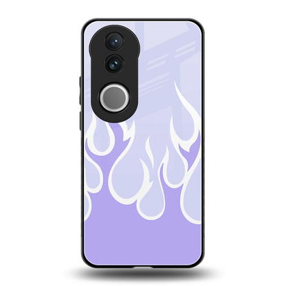 Y2K Retro Purple Flames back phone cover | glass case for vivo v50