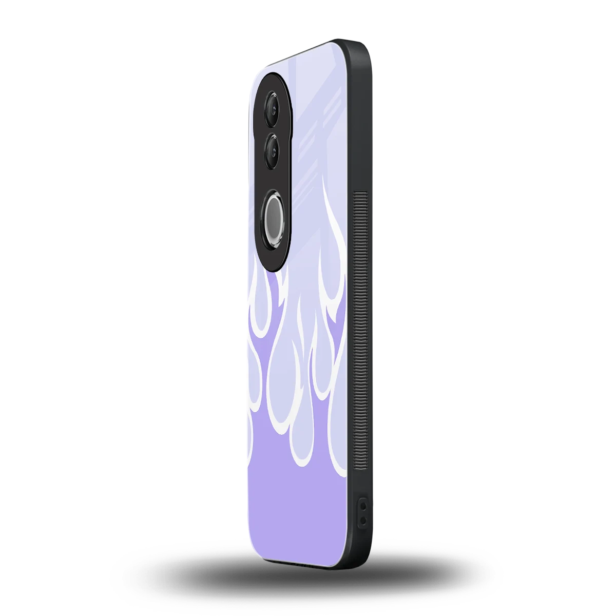 Y2K Retro Purple Flames vivo v50 mobile cover | shockproof glass phone case
