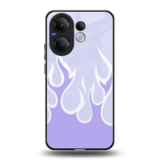 Y2K Retro Purple Flames back phone cover | glass case for vivo v60