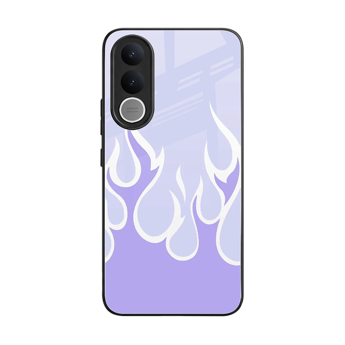 Y2K Retro Purple Flames back phone cover | glass case for vivo v70 fe