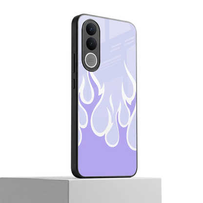 Y2K Retro Purple Flames vivo v70 fe mobile cover | shockproof glass phone case