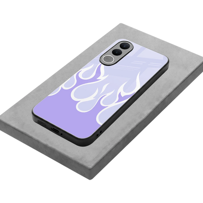 Y2K Retro Purple Flames stylish phone case for vivo v70 fe | glossy glass and slim fit