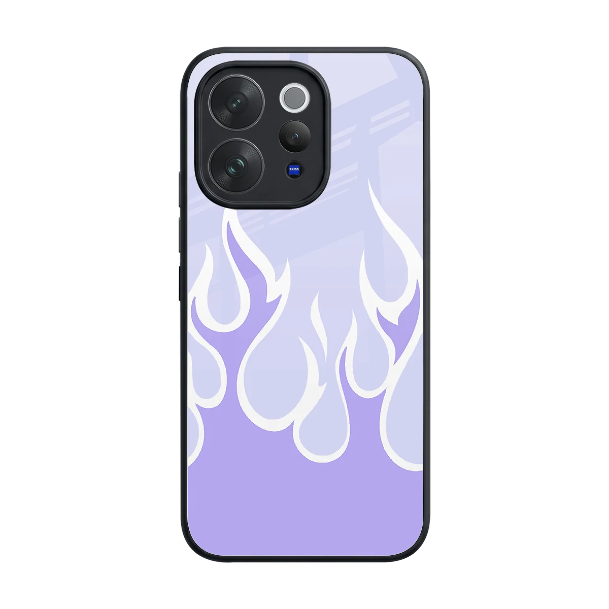 Y2K Retro Purple Flames back phone cover | glass case for vivo v70