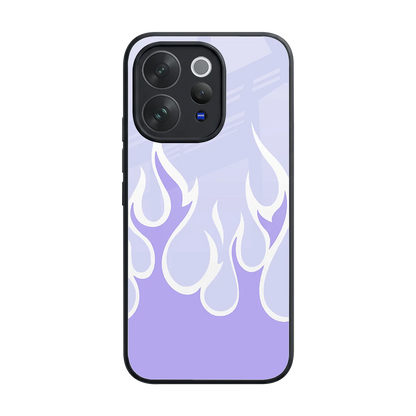 Y2K Retro Purple Flames back phone cover | glass case for vivo v70