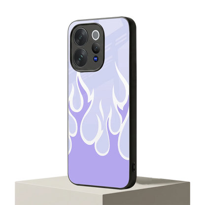 Y2K Retro Purple Flames vivo v70 mobile cover | shockproof glass phone case