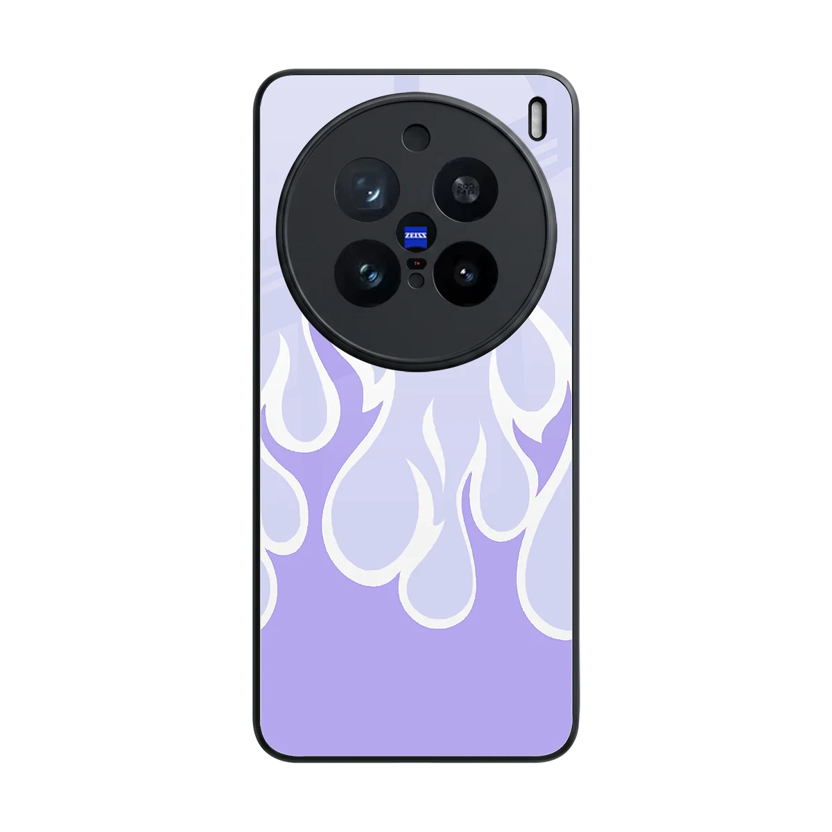 Y2K Retro Purple Flames back phone cover | glass case for vivo x200 pro