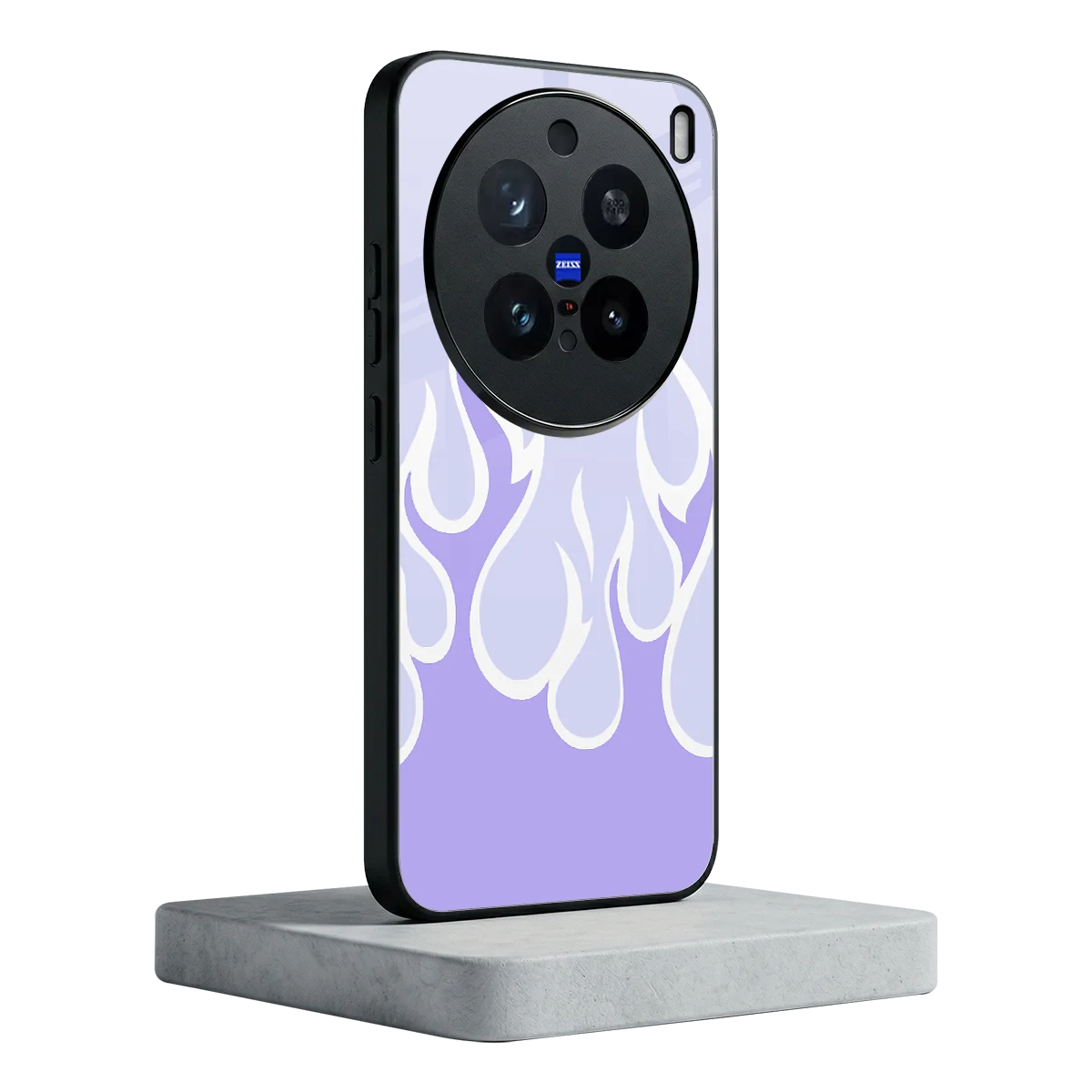 Y2K Retro Purple Flames vivo x200 pro mobile cover | shockproof glass phone case