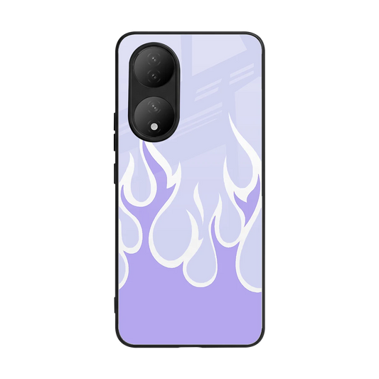 Y2K Retro Purple Flames back phone cover | glass case for Vivo-y100