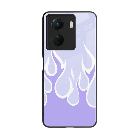 Y2K Retro Purple Flames back phone cover | glass case for vivo y16