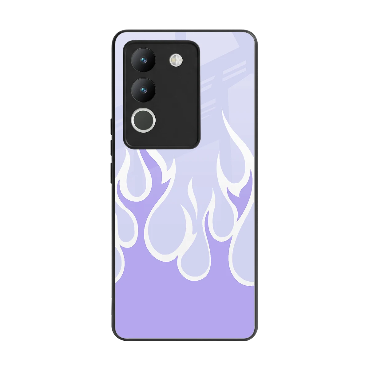 Y2K Retro Purple Flames back phone cover | glass case for vivo y200 5g