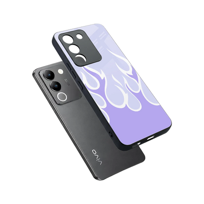Y2K Retro Purple Flames sleek vivo y200 5g cover with tempered glass back and TPU edges