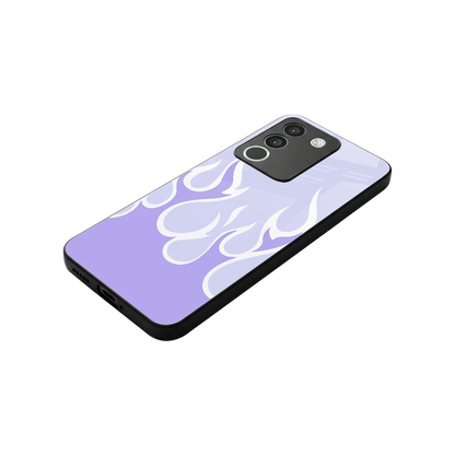 Y2K Retro Purple Flames stylish phone case for vivo y200 5g | glossy glass and slim fit