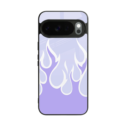 Y2K Retro Purple Flames back phone cover | glass case for google pixel 10 pro