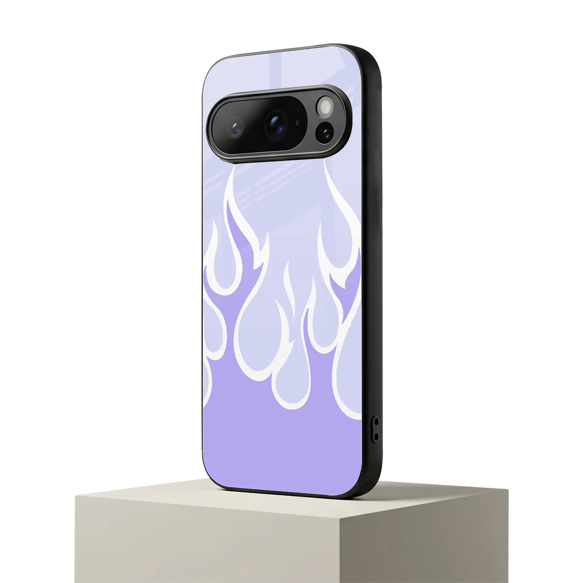 Y2K Retro Purple Flames google pixel 10 pro mobile cover | shockproof glass phone case
