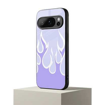 Y2K Retro Purple Flames google pixel 10 pro mobile cover | shockproof glass phone case