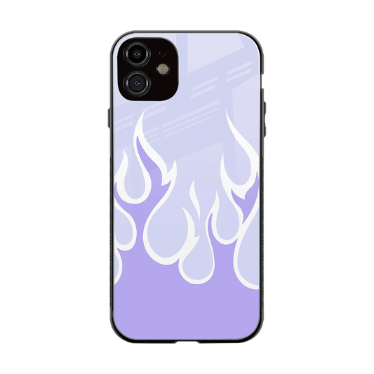 Y2K Retro Purple Flames back phone cover | glass case for iphone 12