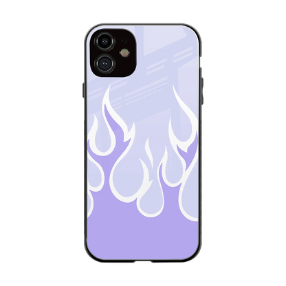 Y2K Retro Purple Flames back phone cover | glass case for iphone 11
