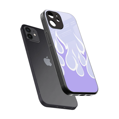 Y2K Retro Purple Flames sleek iphone 11 cover with tempered glass back and TPU edges