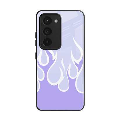 Y2K Retro Purple Flames back phone cover | glass case for redmi 15 5g