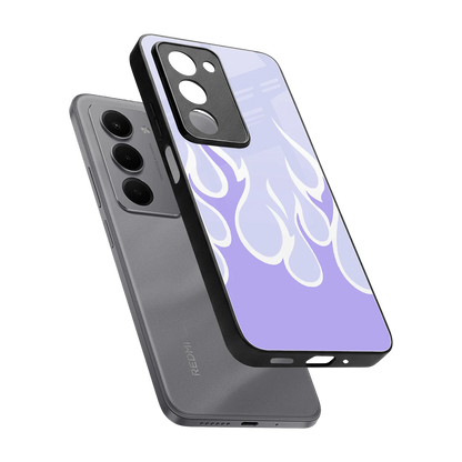 Y2K Retro Purple Flames sleek redmi 15 5g cover with tempered glass back and TPU edges