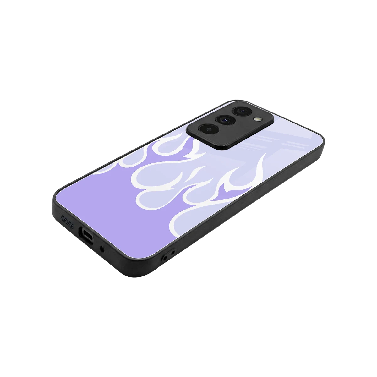 Y2K Retro Purple Flames stylish phone case for redmi 15 5g | glossy glass and slim fit