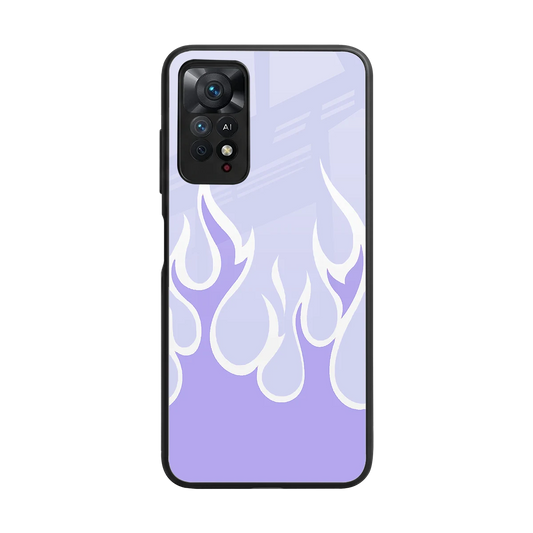 Y2K Retro Purple Flames back phone cover | glass case for redmi note 11 pro