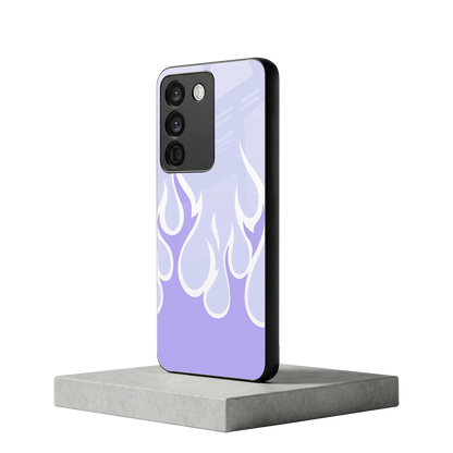 Y2K Retro Purple Flames vivo y200 5g mobile cover | shockproof glass phone case