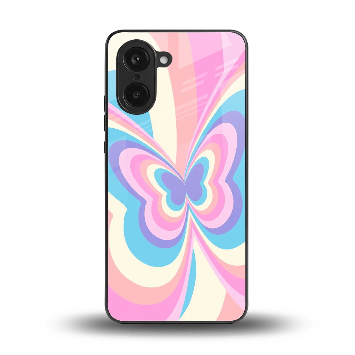 Y2K Vibrant Butterfly back phone cover | glass case for oneplus nord ce5 5g
