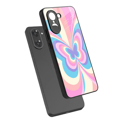 Y2K Vibrant Butterfly sleek oneplus nord ce5 5g cover with tempered glass back and TPU edges