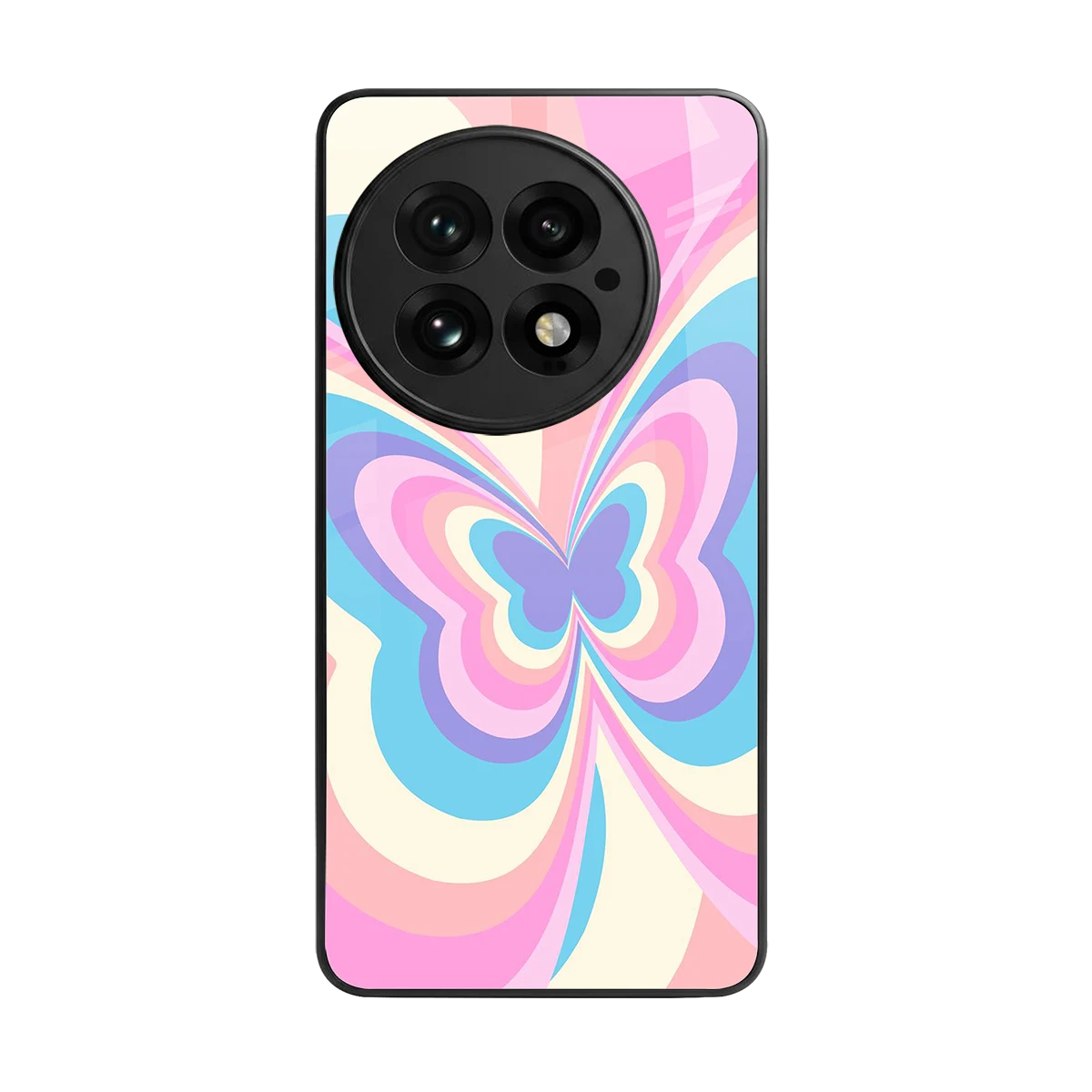 Y2K Vibrant Butterfly back phone cover | glass case for oneplus 13