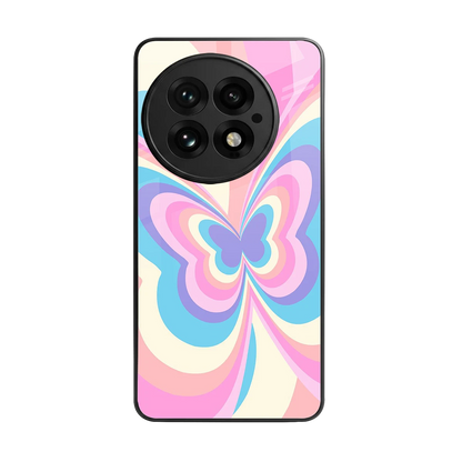 Y2K Vibrant Butterfly back phone cover | glass case for oneplus 13