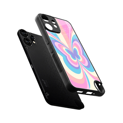 Y2K Vibrant Butterfly sleek cmf nothing phone 2 pro cover with tempered glass back and TPU edges