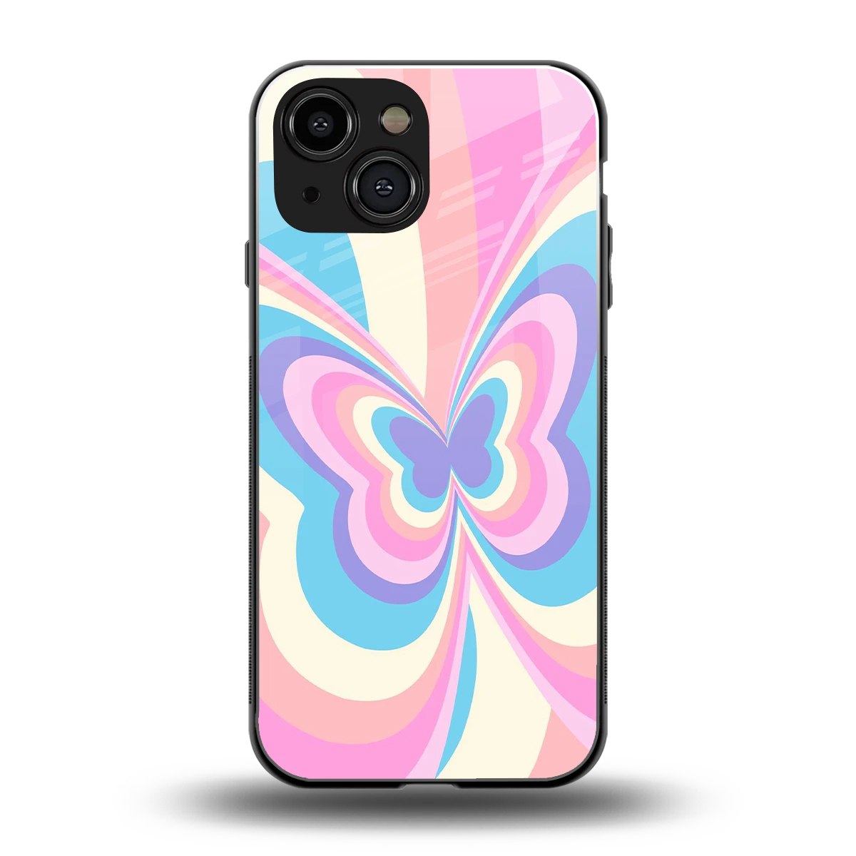Y2K Vibrant Butterfly back phone cover | glass case for iphone 13 mini
