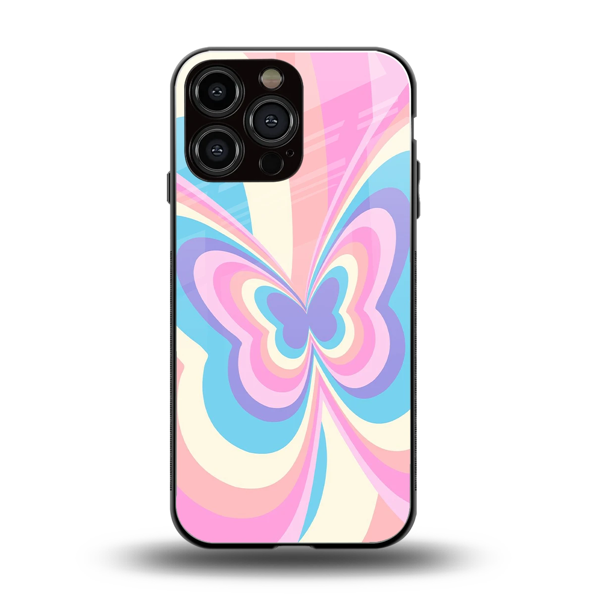Y2K Vibrant Butterfly back phone cover | glass case for iphone 14 pro max