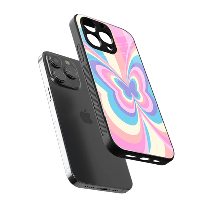 Y2K Vibrant Butterfly sleek iphone 14 pro max cover with tempered glass back and TPU edges