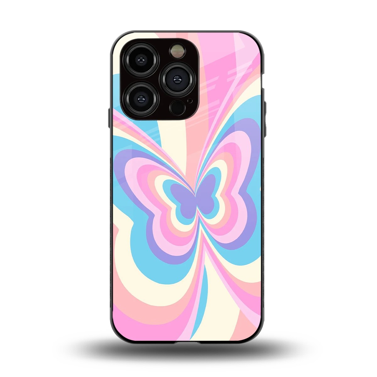 Y2K Vibrant Butterfly back phone cover | glass case for iphone 14 pro