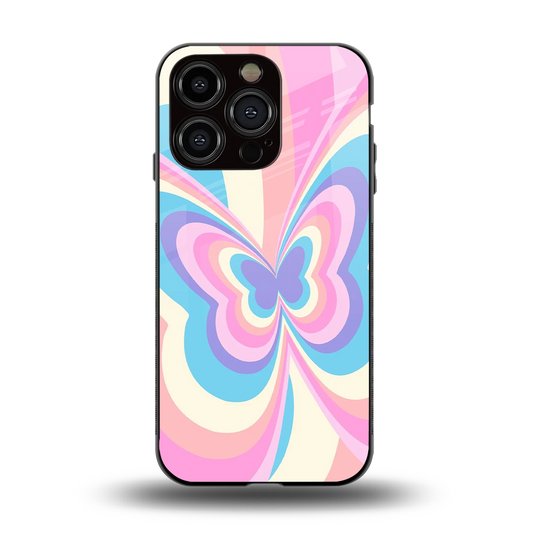 Y2K Vibrant Butterfly back phone cover | glass case for iphone 14 pro