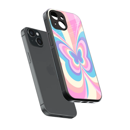 Y2K Vibrant Butterfly sleek iphone 13 cover with tempered glass back and TPU edges