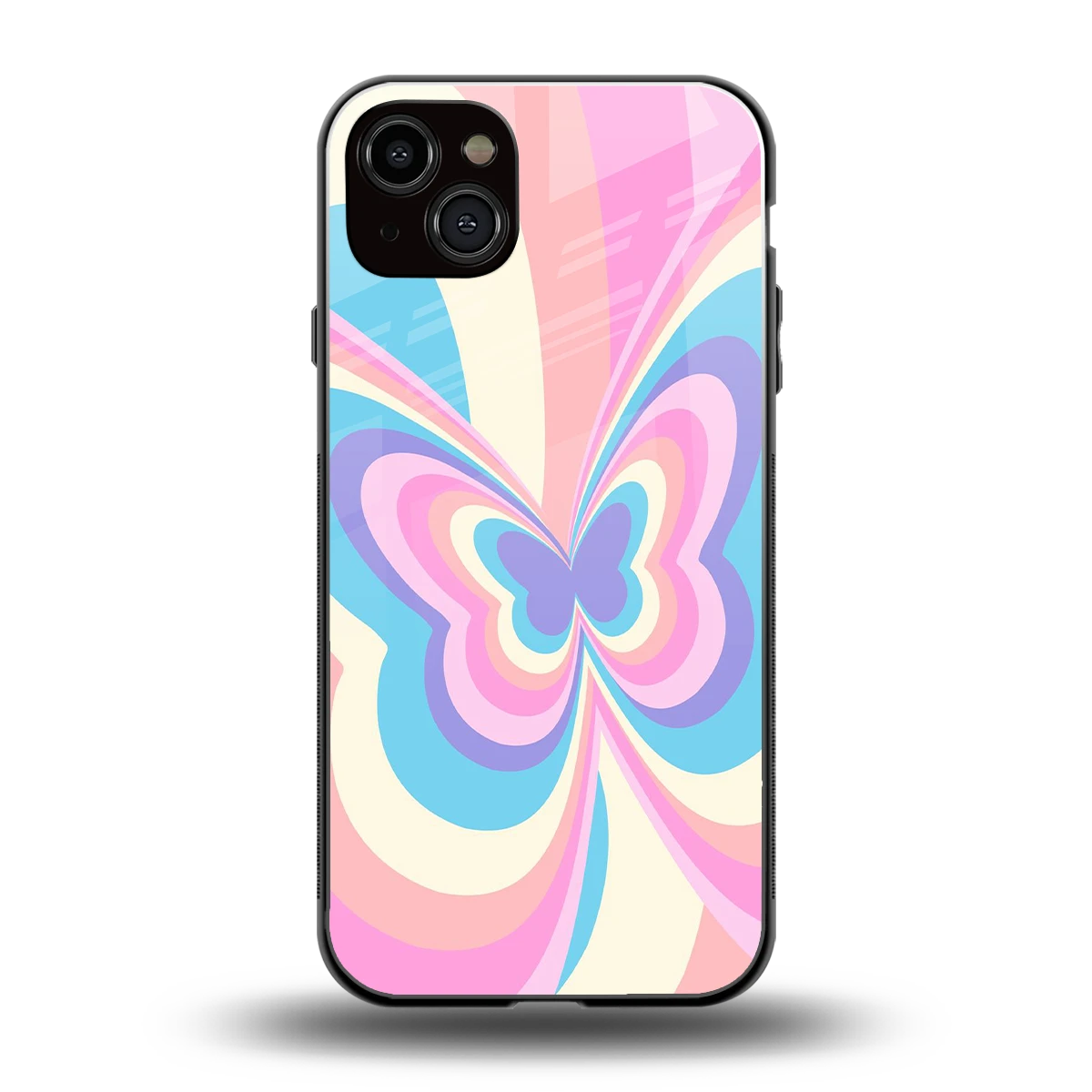 Y2K Vibrant Butterfly back phone cover | glass case for iphone 14 plus