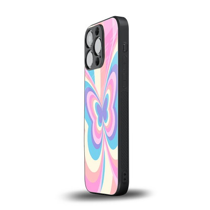 Y2K Vibrant Butterfly iphone 16 pro mobile cover | shockproof glass phone case