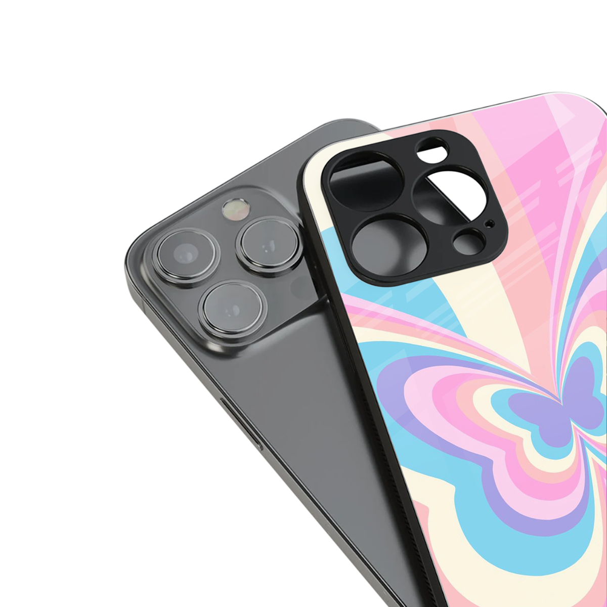 Y2K Vibrant Butterfly stylish phone case for iPhone 16 | glossy glass and slim fit