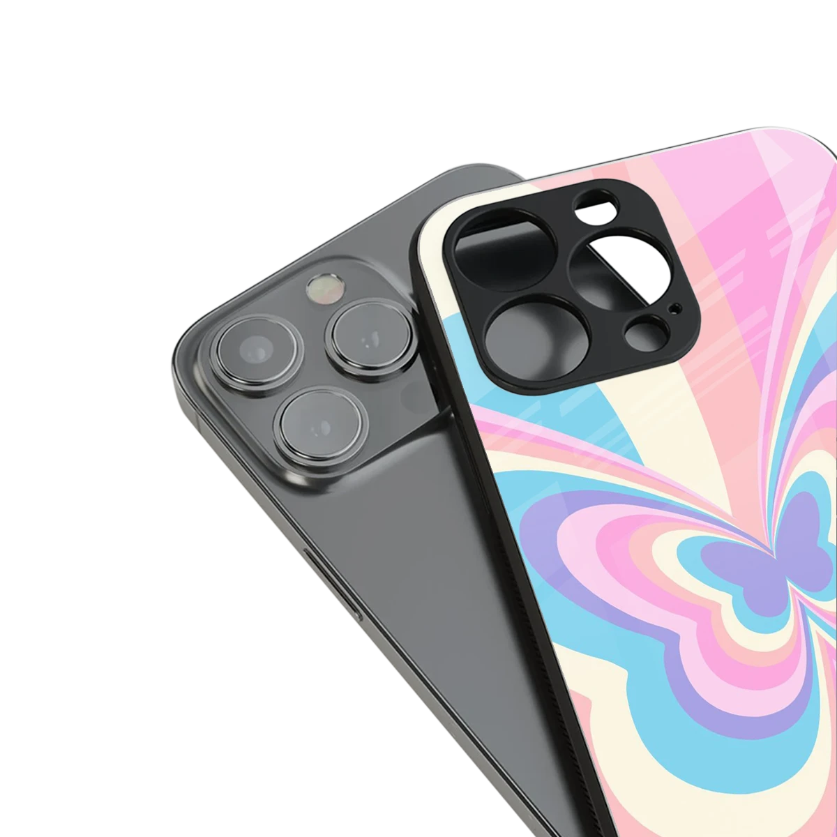 Y2K Vibrant Butterfly stylish phone case for iphone 14 pro | glossy glass and slim fit