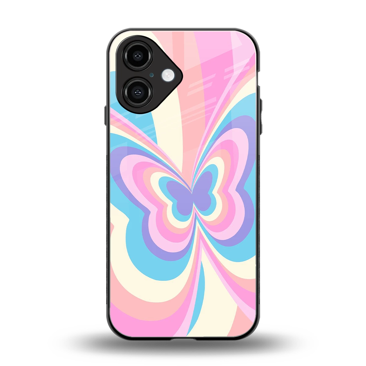 Y2K Vibrant Butterfly back phone cover | glass case for iphone 16