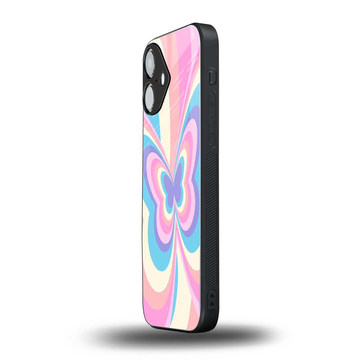 Y2K Vibrant Butterfly iPhone 16 mobile cover | shockproof glass phone case