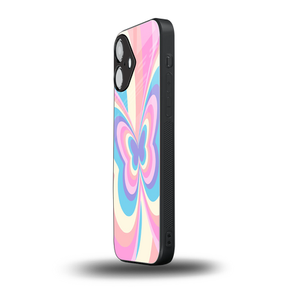Y2K Vibrant Butterfly iPhone 16 mobile cover | shockproof glass phone case